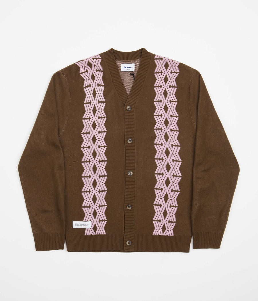 Butter Goods Club Knitted Cardigan - Chocolate